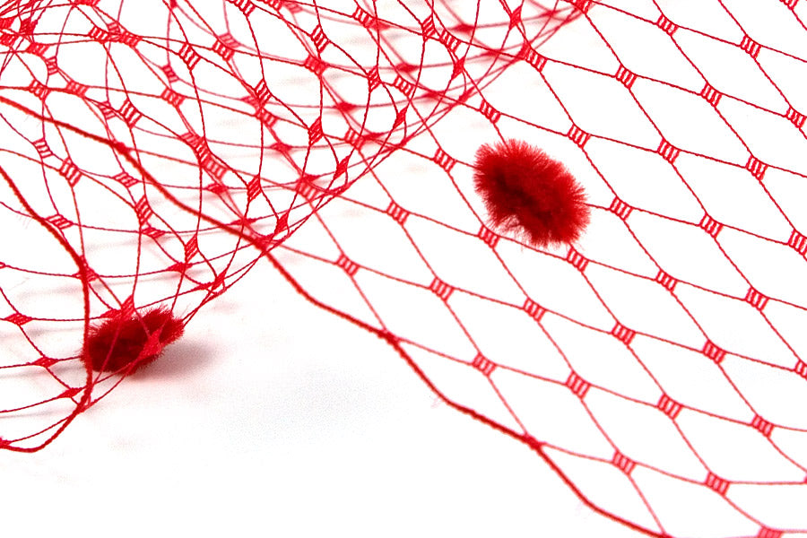 9" Red Flocked Russian Netting
