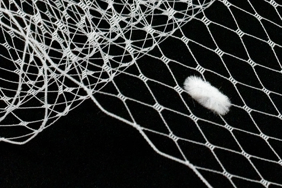 9" White Flocked Russian Netting