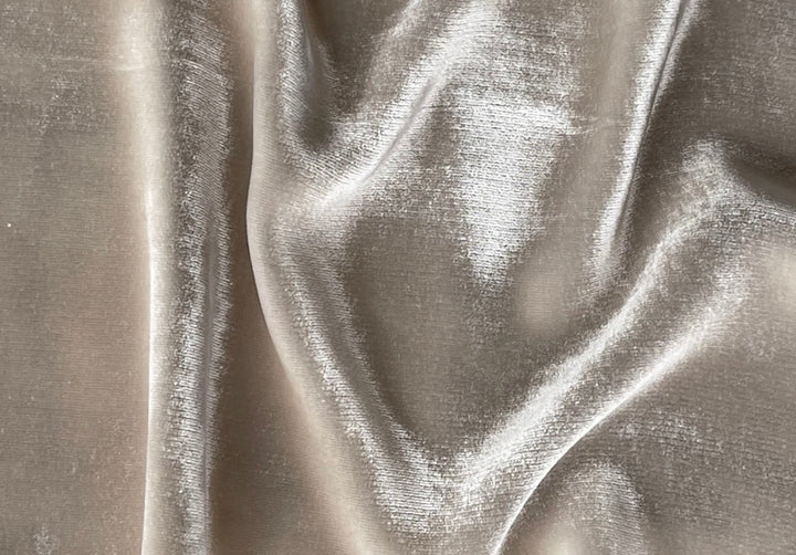 Lustrous Bone Silk & Rayon Blend Velvet