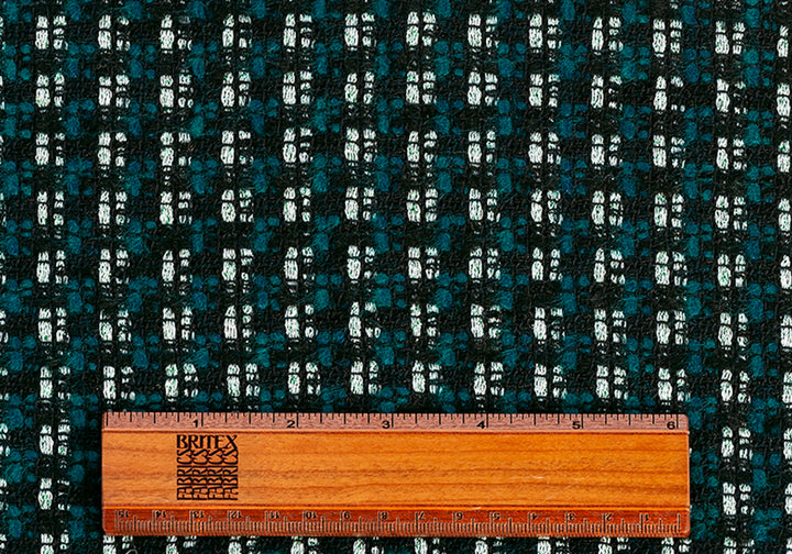 Subtly Metallic Teal Green Bouclé (Made in Italy)