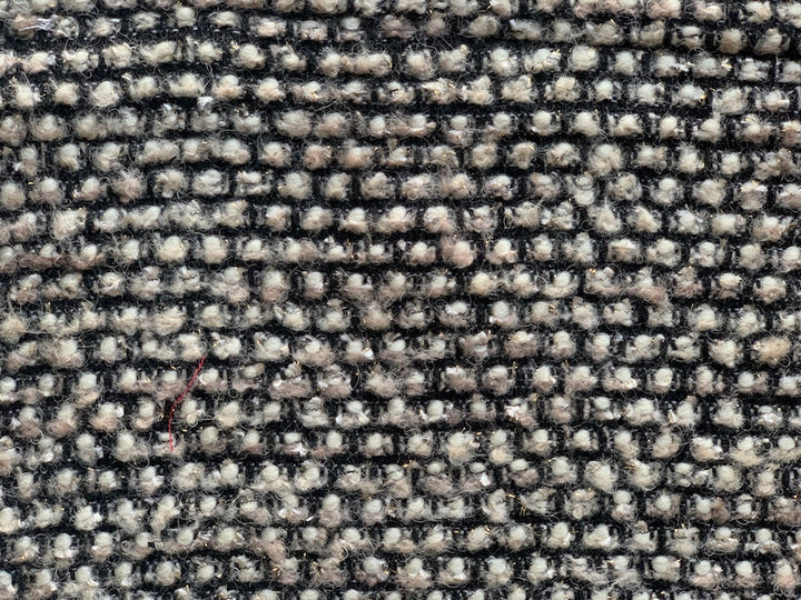 Couture Black, Metallic, & Cream Pouf Wool Blend Bouclé (Made In Italy)