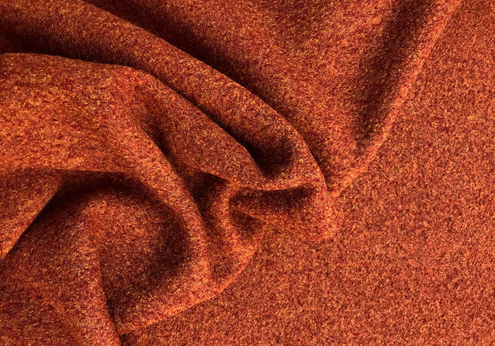 Heathered Burnt Orange 18 oz. Boiled Wool Coating (Made in the Netherlands)