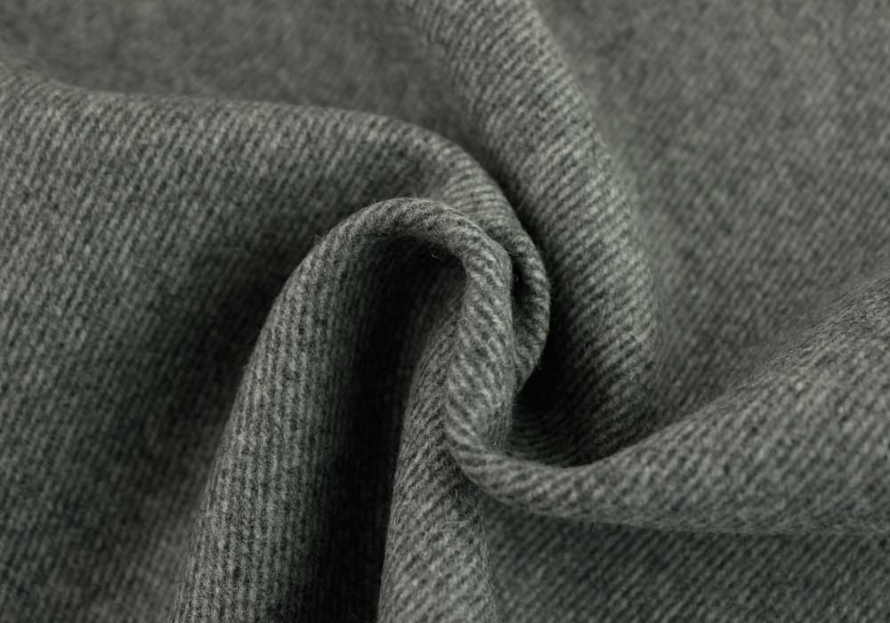 Italian Double-Sided Brushed Twill Lightweight Wool Blend Coating - Heather  Grey /Beige - Fabric by the Yard