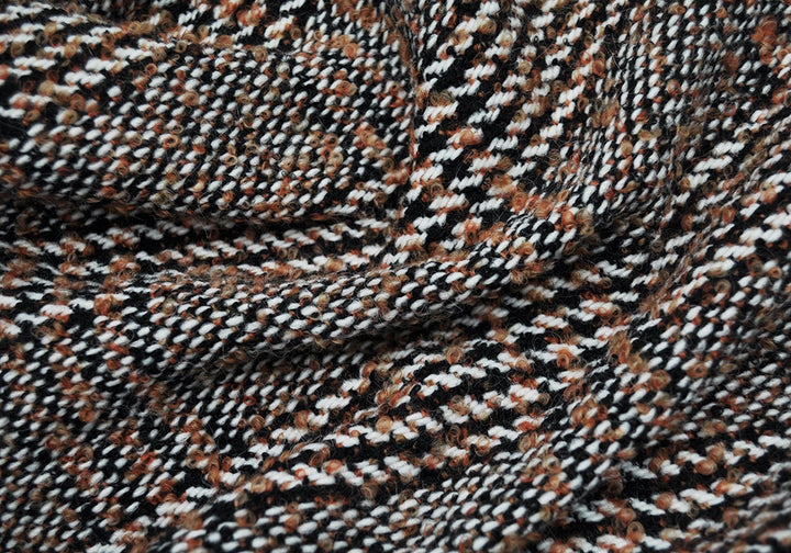 Tangerine Dreams Bouclé Plaid Wool Coating (Made in Italy)