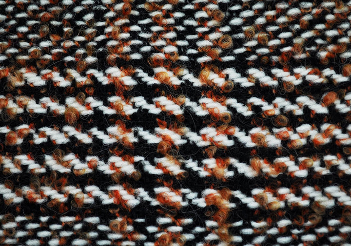 Tangerine Dreams Bouclé Plaid Wool Coating (Made in Italy)