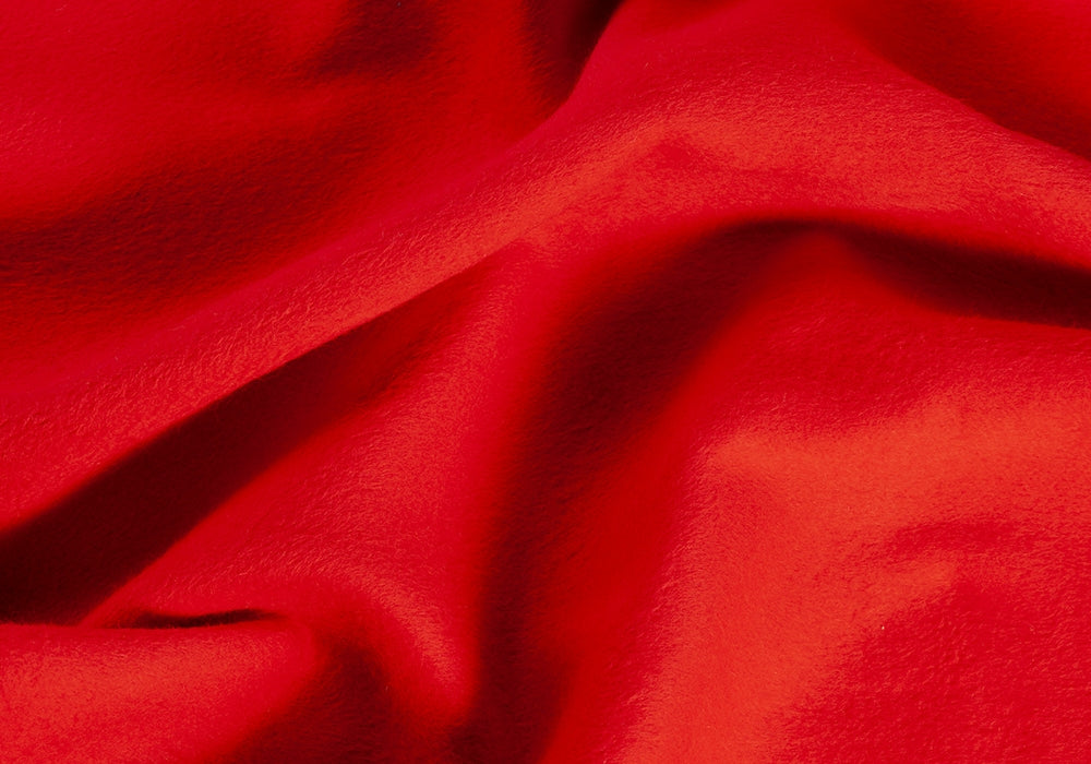 Impossibly Chic Cherry Red Double-Faced Cashmere Coating (Made in England)