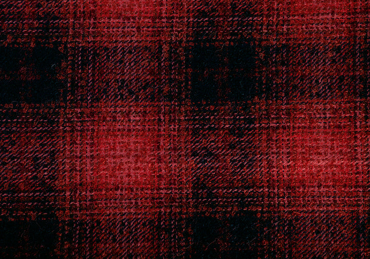 Navy & Salmon Plaid Mohair & Wool Coating (Made in Italy)