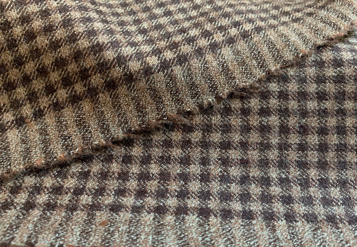 Shades of Cocoa Bean Checked Wool Flannel