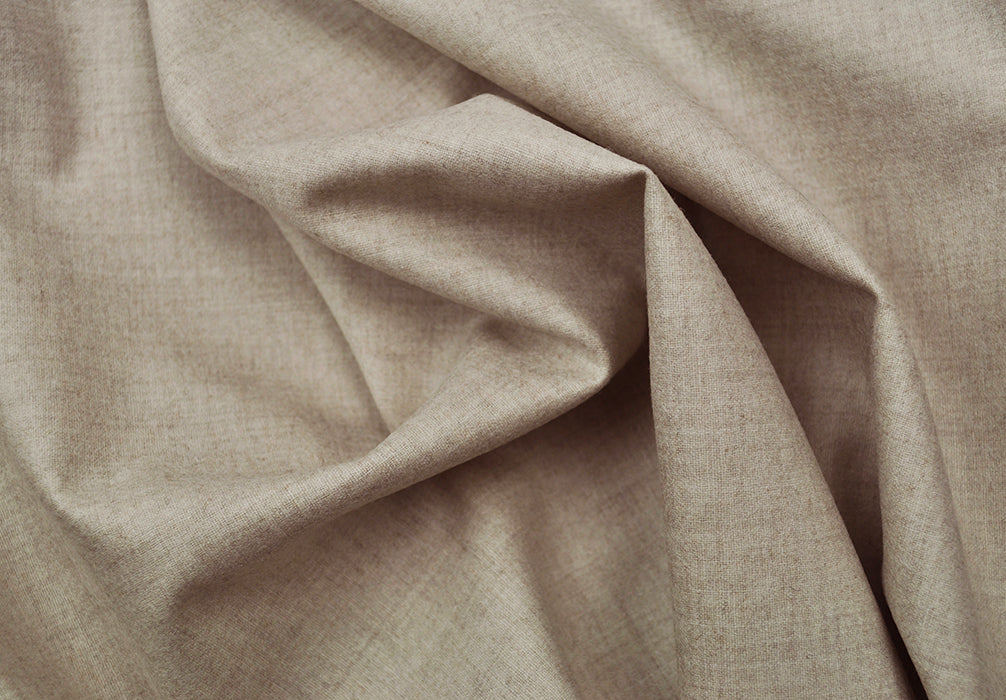Heathered Pale Beige Stretch Wool Flannel (Made in Italy)