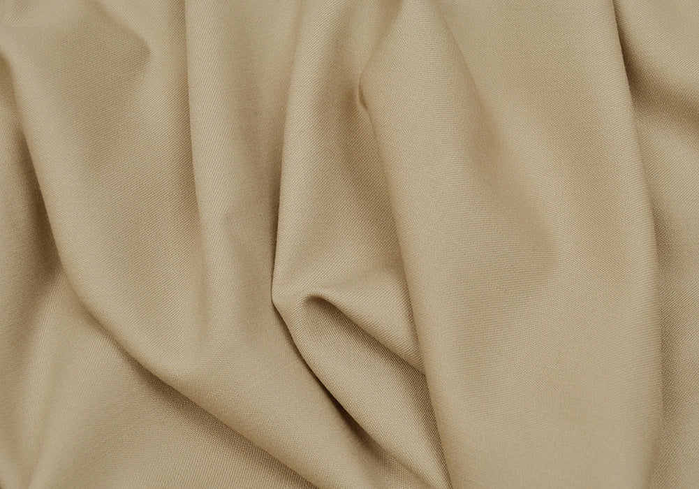 Selvedged Tan Stretch Wool Twill (Made in Italy)