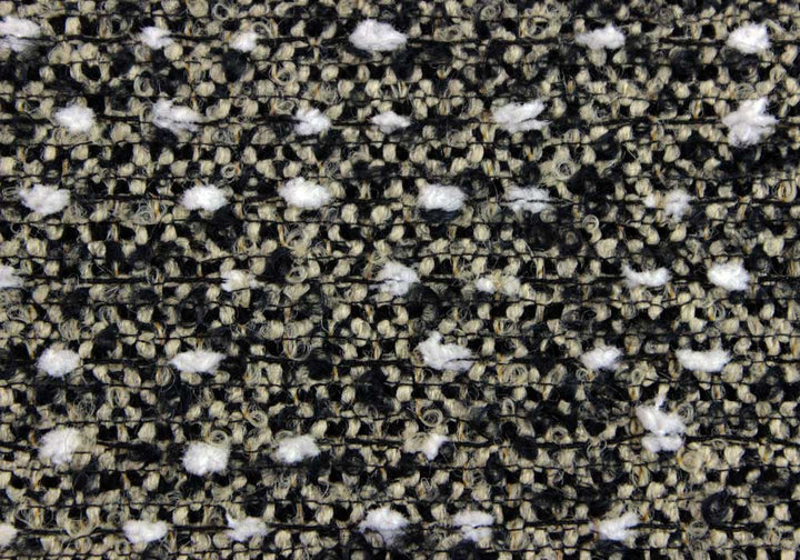 Cream & Black Wool Blend Tweed Bouclé (Made in Spain)