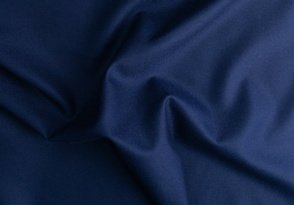 Dark Cobalt Blue & Navy Wool Twill (Made in Italy)