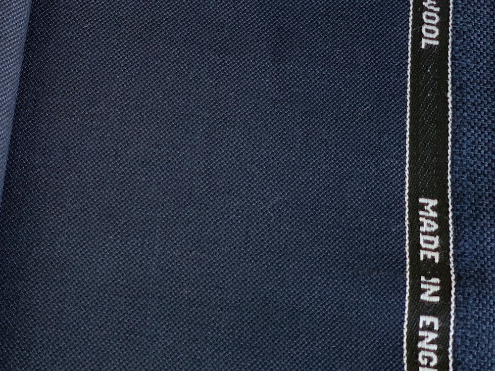 Classic Navy Selvedged Super 100s Wool Suiting (Made in England)