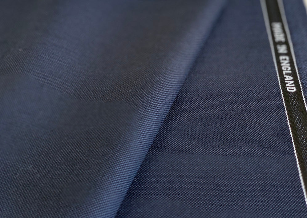 Classic Navy Selvedged Super 100s Wool Suiting (Made in England)