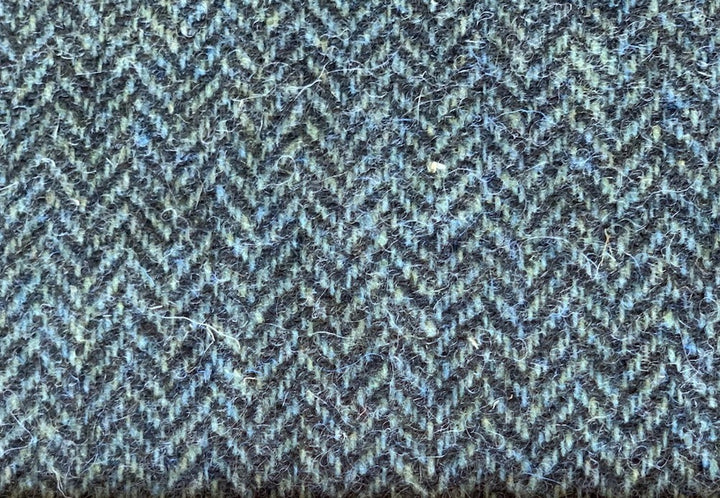 Sea Glass & Charcoal Herringbone Wool Tweed (Made in Ireland)