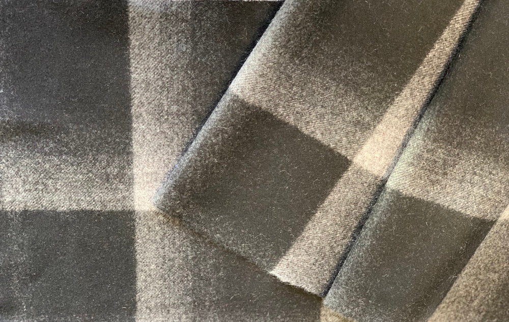 Stella McCartney Foggy Night Large-Scale Wool Plaid  (Made in Italy)