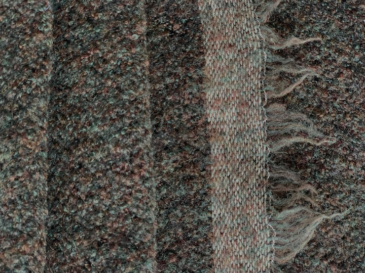 Stretchy Carbon & Mahogany Wool Bouclé (Made in France)