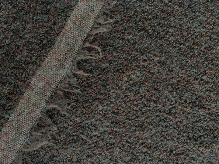 Stretchy Carbon & Mahogany Wool Bouclé (Made in France)
