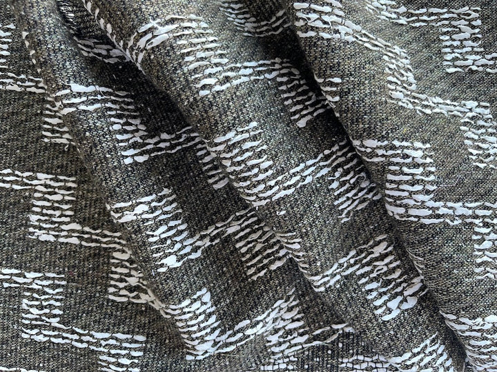 Light-Weight Lightning Strikes on Olive Cotton Blend Suiting (Made in Italy)
