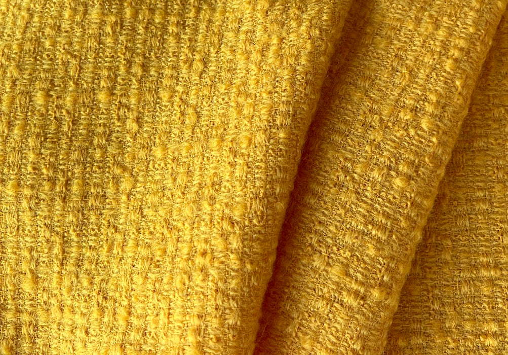 High-End Golden Sunflower Yellow Wool Bouclé (Made in Italy)