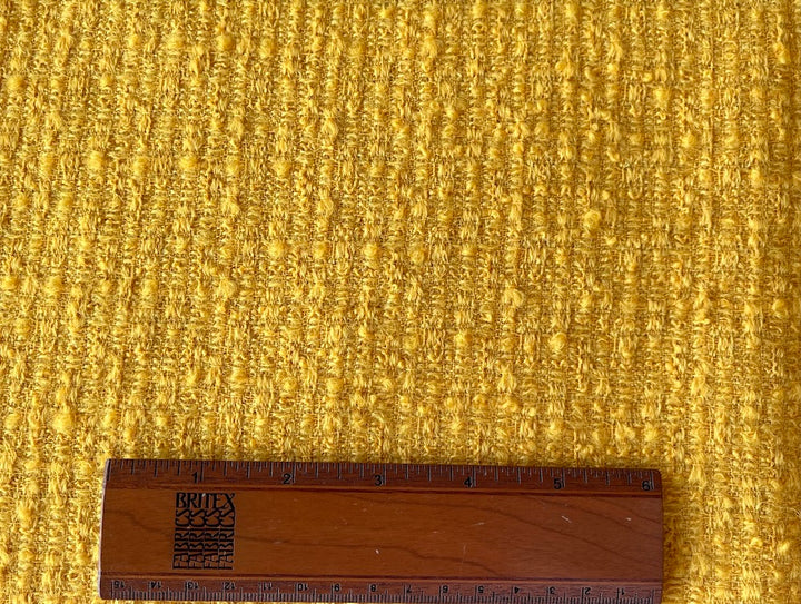 High-End Golden Sunflower Yellow Wool Bouclé (Made in Italy)