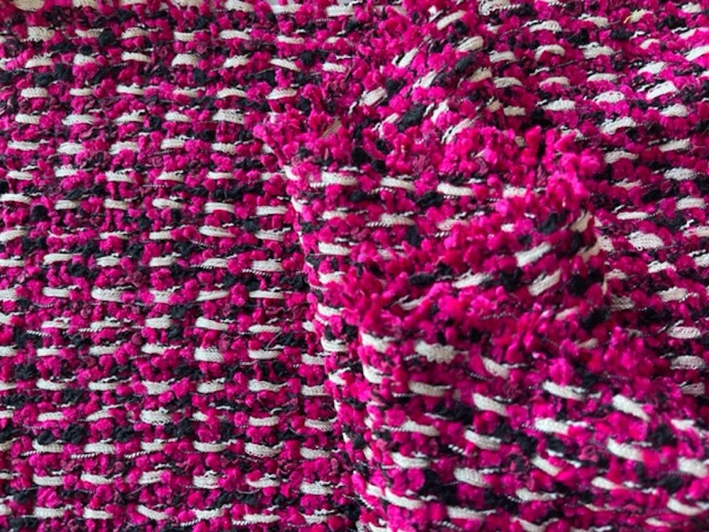 Fuchsia Fireworks Cotton Blend Bouclé (Made in Italy)
