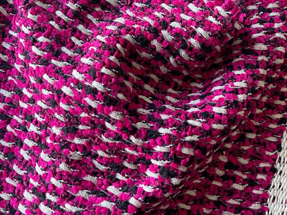 Fuchsia Fireworks Cotton Blend Bouclé (Made in Italy)
