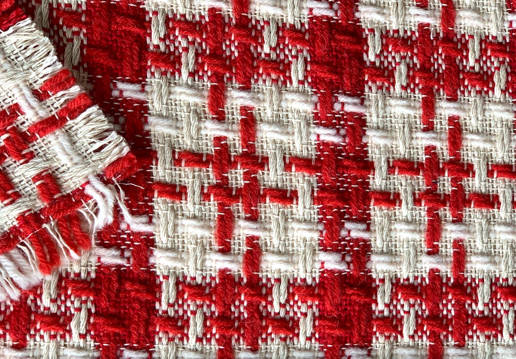 Couture Cherry & Vanilla Plaid Wool Blend Bouclé (Made In Italy)