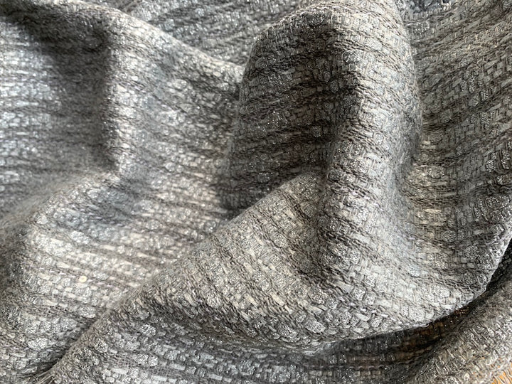 Ralph Lauren Subtly Sequined Platinum Cotton Bouclé  (Made in Italy)