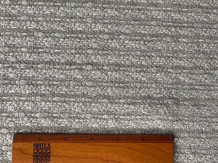 Ralph Lauren Subtly Sequined Platinum Cotton Bouclé  (Made in Italy)