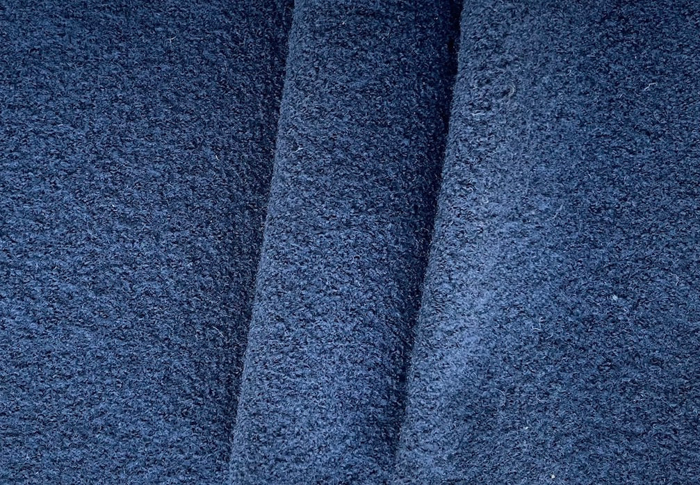 Mid Navy Blue Boiled Wool Coating