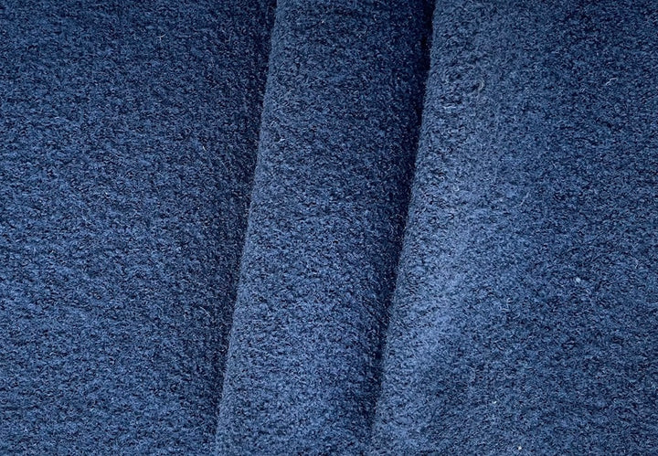 Mid Navy Blue Boiled Wool Coating