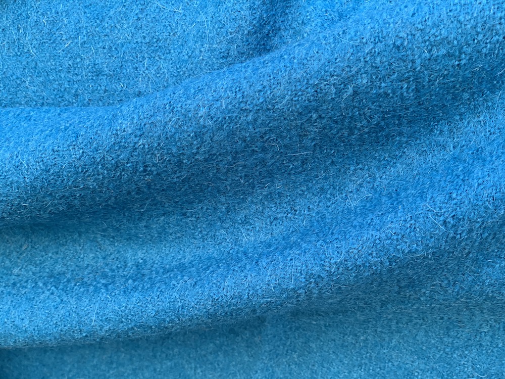 Boiled Wool Material Pale Blue .