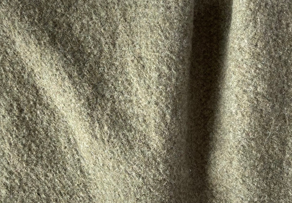 Serene Sage Green Boiled Wool Coating (Made in Italy)