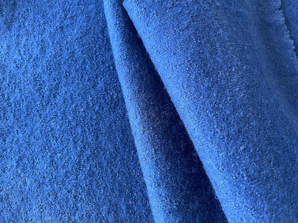 Light Ultramarine Blue Boiled Wool Blend Coating (Made in Germany)