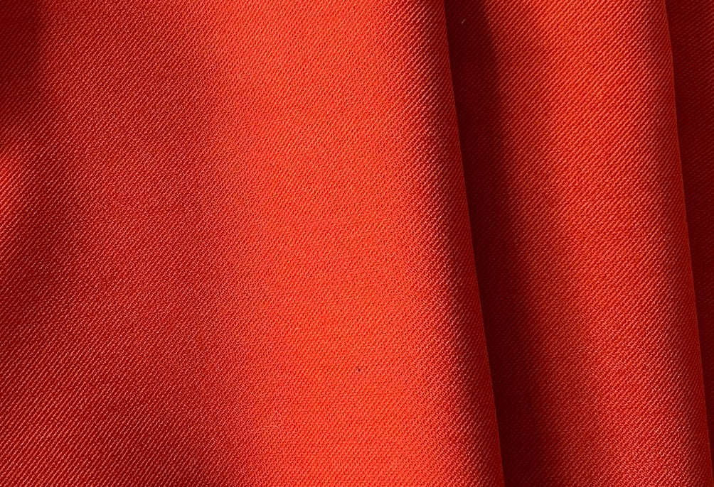 Double-Faced Burnt Orange Stretch Twill Wool Coating