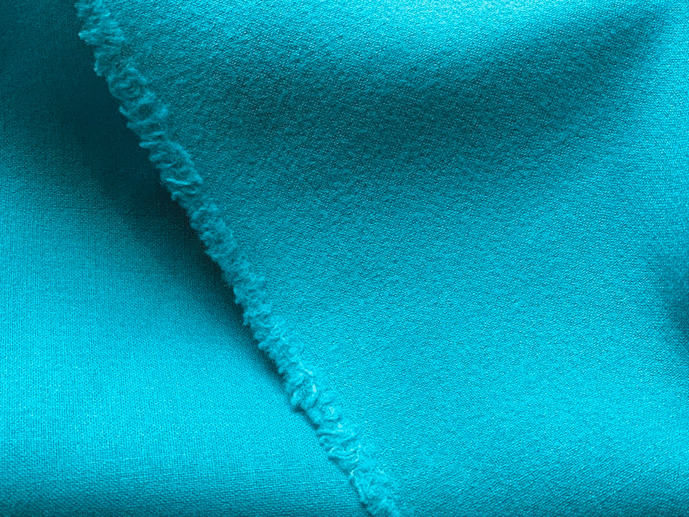 Deep Turquoise Double-Faced Wool Coating (Made in Italy)