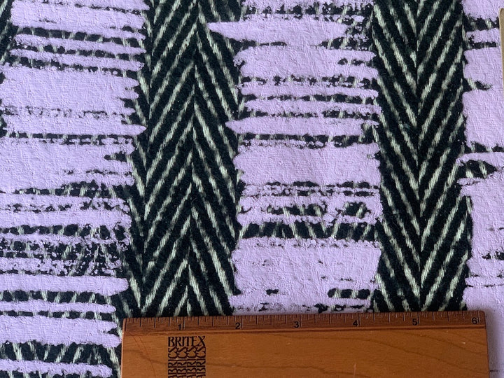 Versace Lilac Striped Herringbone Wool Blend Coating (Made in Italy)