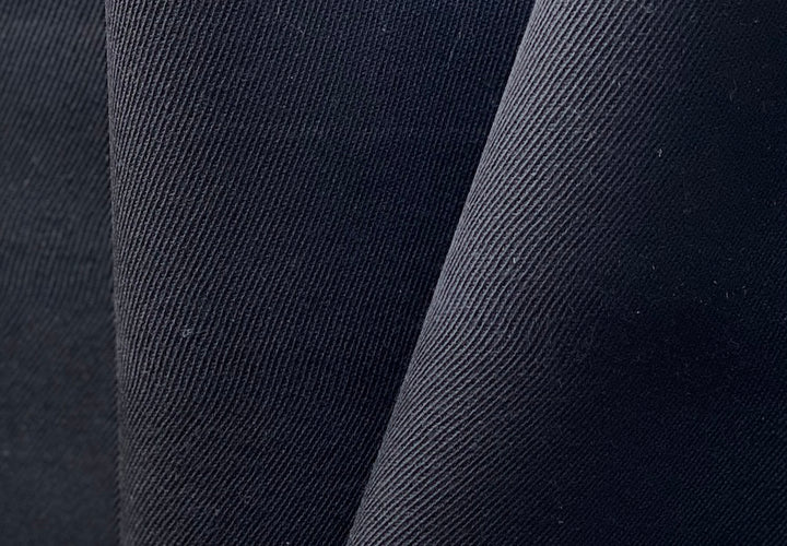 Jet Black Double-Faced Wool Twill Coating (Made in Italy)
