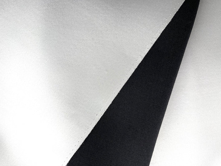 Dramatic Double-Faced Black Wool & White Satin Wool (Made in Italy)