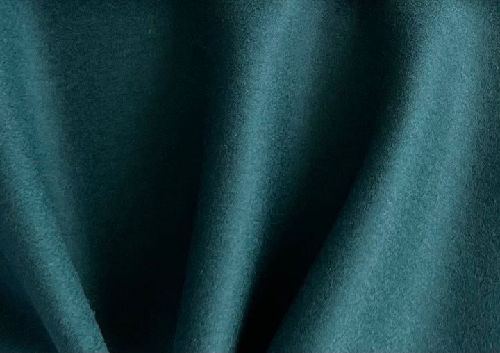 Lustrous Crystal Teal Wool Blend Melton Coating (Made in Italy)