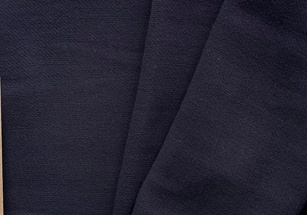 Burberry Semi-Sheer Navy Ink Blue Wool Crepe (Made in Italy)