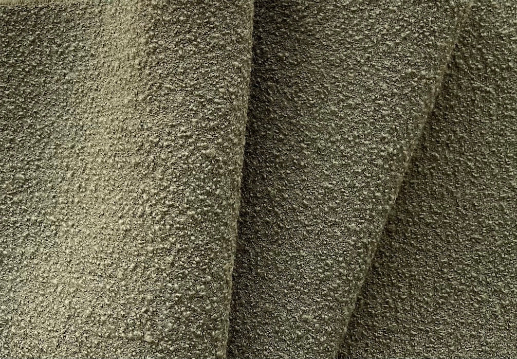Heavier Artichoke Green Wool Double-Crepe Bouclé (Made in Italy)
