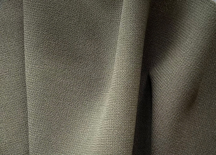 Rich Olive Green Wool Double-Crepe  (Made in Italy)