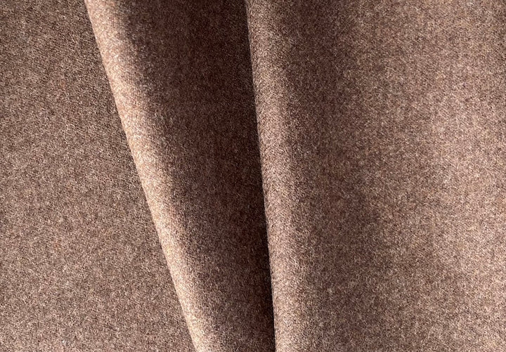 Earthy Heathered Walnut Brown Wool Flannel