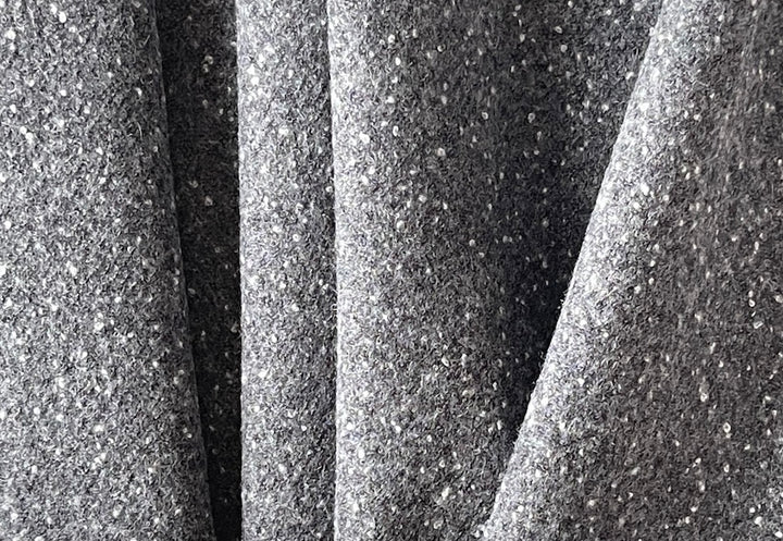 Flecked Smoked Mackerel Grey Stretch Wool Flannel  (Made in Italy)