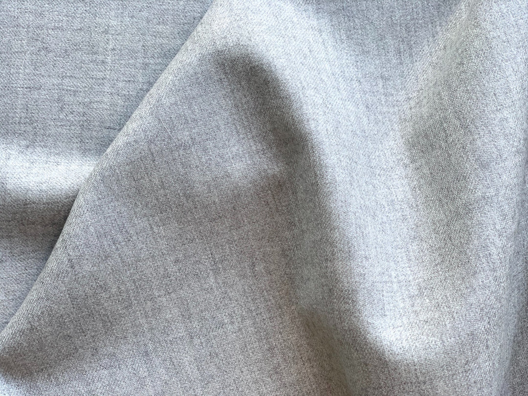 Light-Weight Heathered Platinum Wool Flannel (Made in Italy)