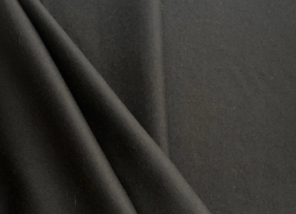 Classic Crow's Wing Black Wool Flannel (Made in Italy)