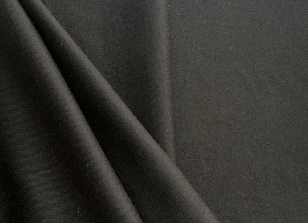 Classic Crow's Wing Black Wool Flannel (Made in Italy)