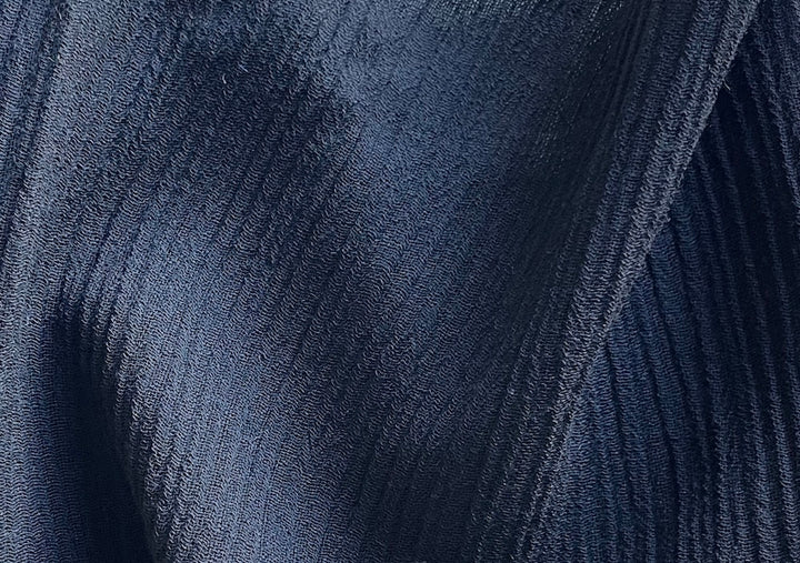 Storm Cloud Black Semi-Sheer Crinkled Wool Gauze